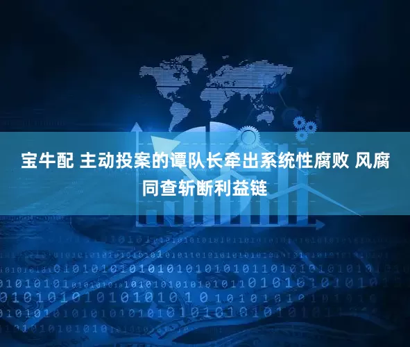 宝牛配 主动投案的谭队长牵出系统性腐败 风腐同查斩断利益链